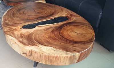 NO.62 Solid acacia log coffee table black pearl river  free delivery