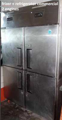 commercial double cabinet , 4 doors, freezer / refrigerator, 2 motors