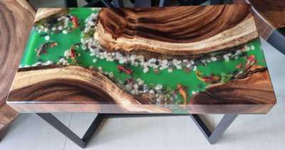 NO.65 NEW ACACIA HARDWOOD FISH AQUARIUM RIVER TABLE FREE DELIVERY