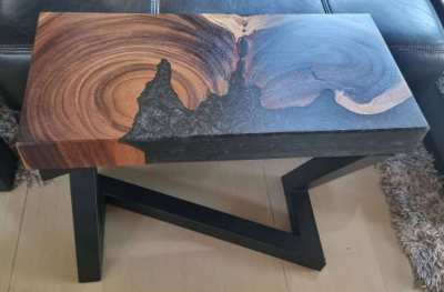 NO.66 DISCOUNTED NEW  ACACIA HARDWOOD BLACK  RIVER TABLE FREE DELIVERY