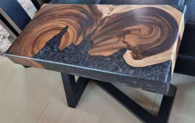 NO.66 DISCOUNTED NEW  ACACIA HARDWOOD BLACK  RIVER TABLE FREE DELIVERY