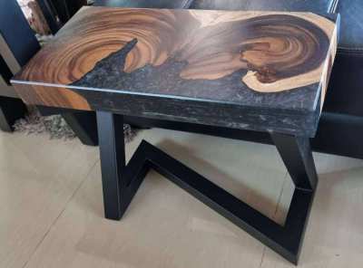 NO.66 DISCOUNTED NEW  ACACIA HARDWOOD BLACK  RIVER TABLE FREE DELIVERY