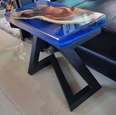 NO.67  NEW  ACACIA HARDWOOD BLUE CLIFFS RIVER TABLE FREE DELIVERY