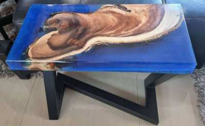 NO.67  NEW  ACACIA HARDWOOD BLUE CLIFFS RIVER TABLE FREE DELIVERY