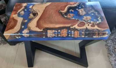 NO.68 NEW ACACIA HARDWOOD BLUE CLIFFS RIVER TABLE FREE DELIVERY