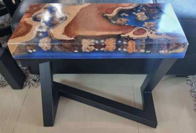 NO.68 NEW ACACIA HARDWOOD BLUE CLIFFS RIVER TABLE FREE DELIVERY