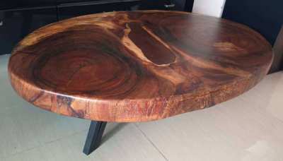 NO70 acacia log coffee table with black pearl river ponds free deliver
