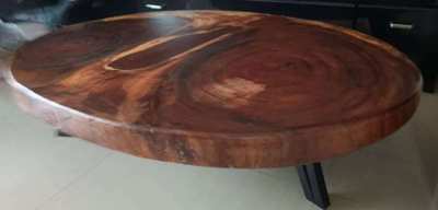 NO70 acacia log coffee table with black pearl river ponds free deliver