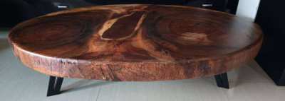 NO70 acacia log coffee table with black pearl river ponds free deliver