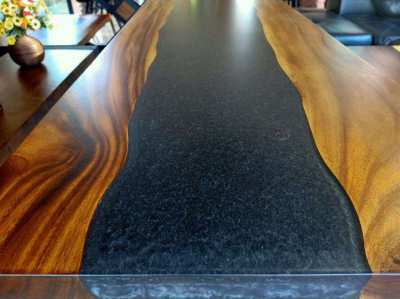 NO.75  NEW DISCOUNTED ACACIA BLACK VOLCANO LAVA TABLE FREE DELIVERY