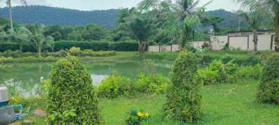 Villa w. swimming pool, garden, fish pond, undistruct. mountain view