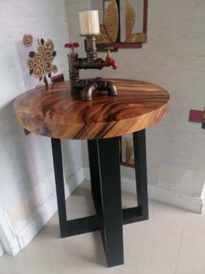 NO.92  DISCOUNTED NEW INDUSTRIAL ACACIA HARDWOOD DINING FREE DELIVERY