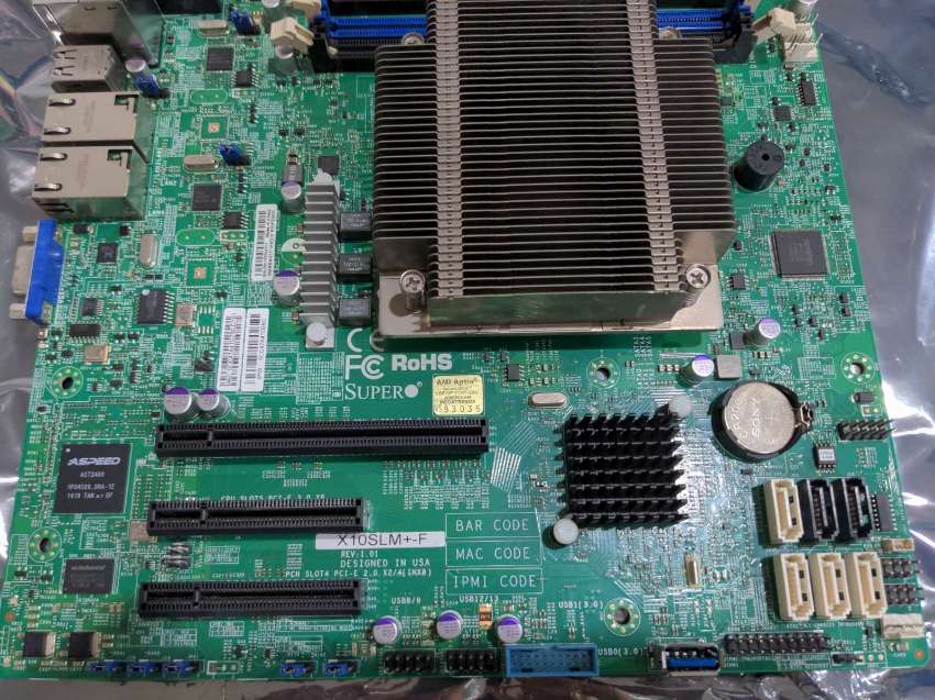 server motherboard Supermicro X10SLM+-F + CPU + RAM