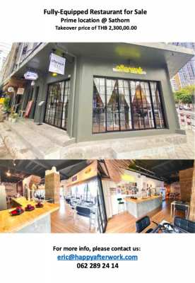 Fully-Equipped Restaurant for Sale, Prime location @ Sathorn 