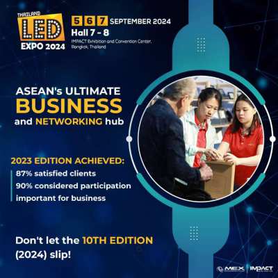 LED Expo Thailand | 5-7 September 2024 Location: Hall 7-8 IMPACT Exhib