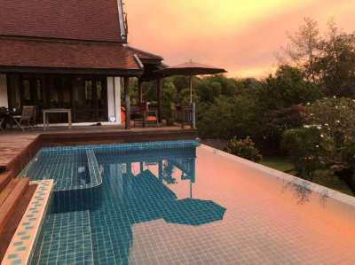 New price 6,500,000 THB for a 4 bedroom pool villa on Mae Phim Beach 