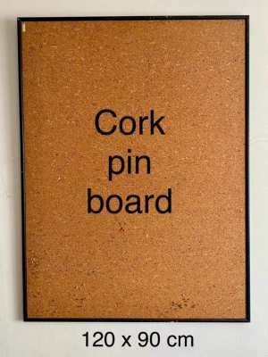 Cork pin board / framed