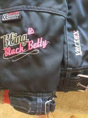 Brand new, Finnish made, Bling “Black Betty” ladies motorcycle jacket.