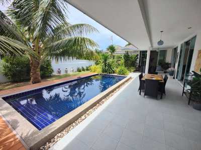 Hot! Fully Furnished 3 BR 3 Bath Pool Villa 1.3 km. to Blu Port Mall!