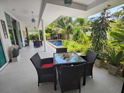 Hot! Fully Furnished 3 BR 3 Bath Pool Villa 1.3 km. to Blu Port Mall!