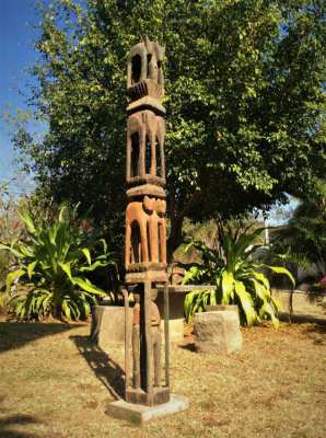 Burmese large wooden pole.