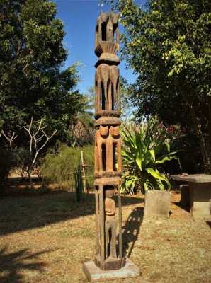 Burmese large wooden pole.