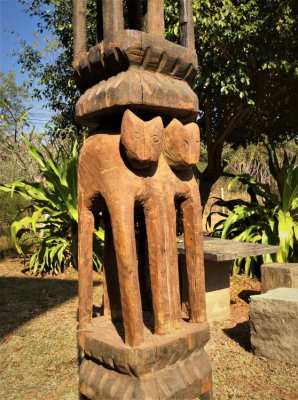 Burmese large wooden pole.