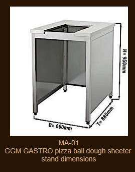 GGM GASTRO pizza ball dough sheeter, Stand included