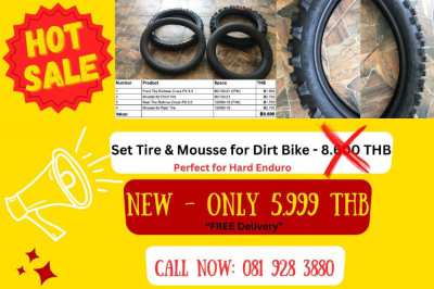 Set Dirt Bike Tire & Mousse  (perfect for Hard Enduro) 