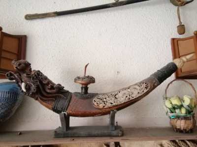 Antique swords animal horns