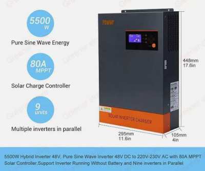 5.5KW Solar Inverter POW-HVM5.5-48V, Selling for 1/2 price, NEW