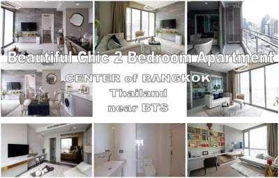 Chic CONDO 2 Bedroom Apartment CENTER of BANGKOK near BTS Thailand 