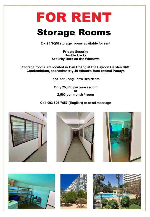 FOR RENT - STORAGE ROOMS