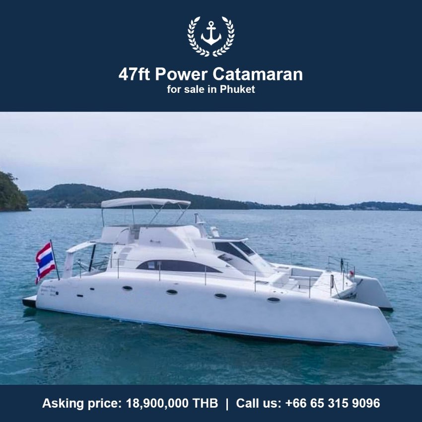 47ft Power Catamaran in perfect condition for SALE in Phuket Thailand!