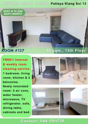 Near ‘Walking Street’, FREE!! Internet, Pattaya Beach Condo