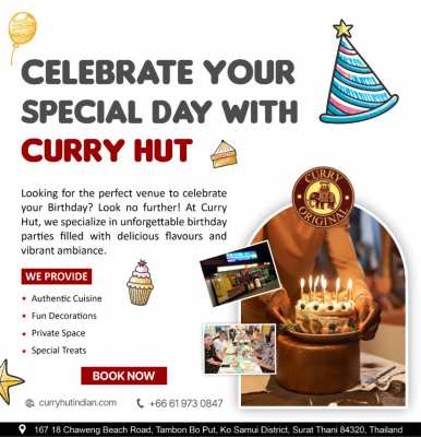 Best Birthday parties restaurant in Koh Samui | Curry Hut