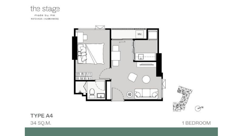 CM04121 ขายดาวน์ เดอะ สเตจ เมดบายมี รัชดา - ห้วยขวาง THE STAGE Made by Me Ratchada-Huaikhwang ประชาราษฎร์บำเพ็ญ ซอย 6/1 