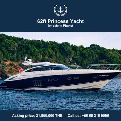 62ft Princess Yacht for SALE in Phuket Thailand