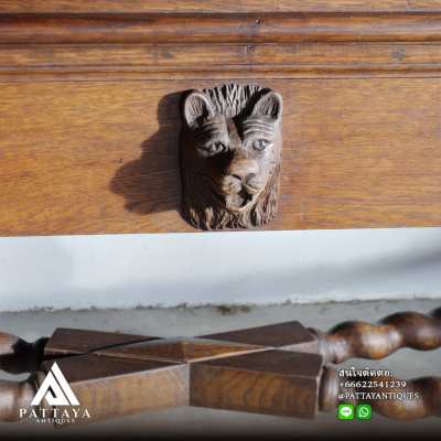 An Antique Dutch Colonial Oak Twisted Cross-Legged Cabinet