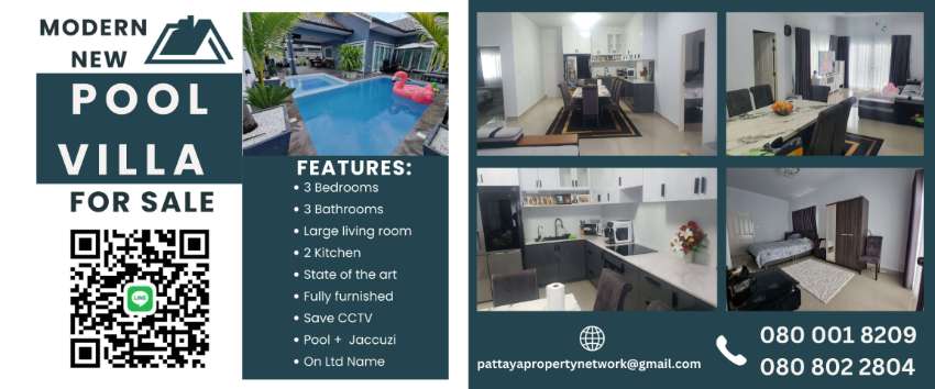 Super Modern 3 Bedroom Pool Villa Huay Yai