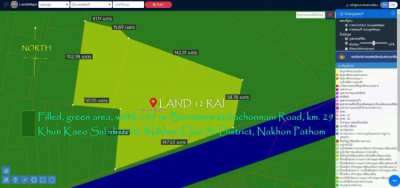 Land 12 rai Reclaimed, green area, width 147 m., Borommaratchachonnani