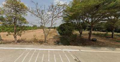 Land for sale 4 rai 1 ngan 23 square wah Purple area, width 42 m. 