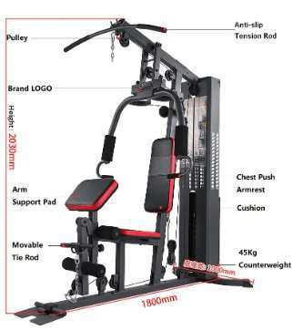 Home Gym multi exercise machine 45Kg weight