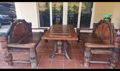 Big set table and chairs  wood 