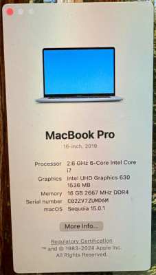 2019 16 inch Macbook Pro