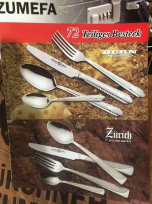 Cutlery Set 72 Piece Switzerland Stainless Steel with Case like new