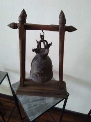 Old Thai bell on its wooden stand