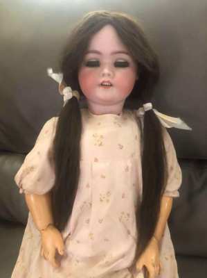 Original antique ceramic doll by Simon & Halbig around 1900, . 76 cm