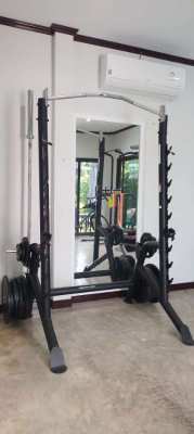 Barbell Bench Press & Squat Rack with barbell and Plate Set 157 kgs