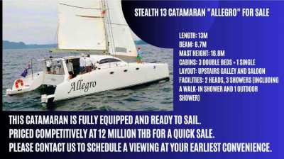 Stealth 13 Catamaran for Sale 350K USD